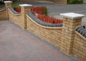 New brickwork, garden wall